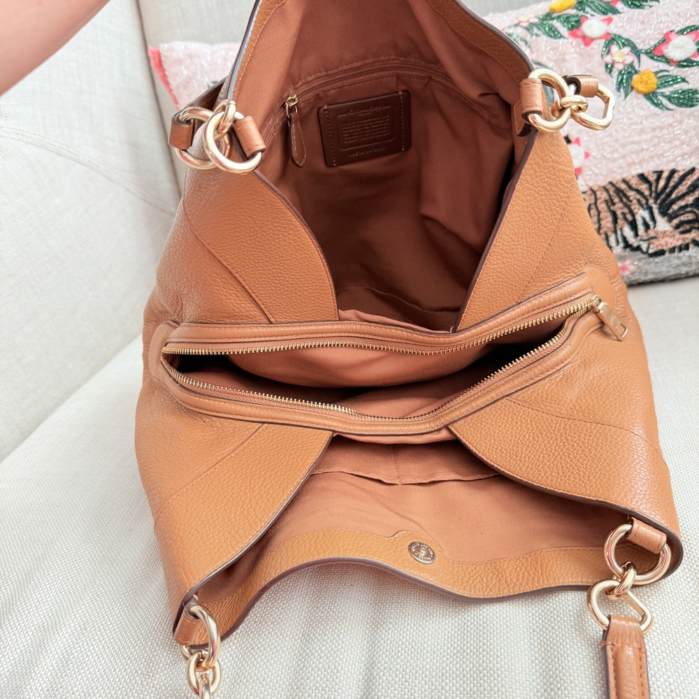 Coach Caramel Leather Shoulder Bag - Picture 8 of 12